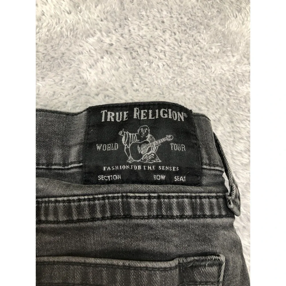 True Religion Jeans Men 36x32 (Tag 38) Black Geno Relaxed Slim Denim